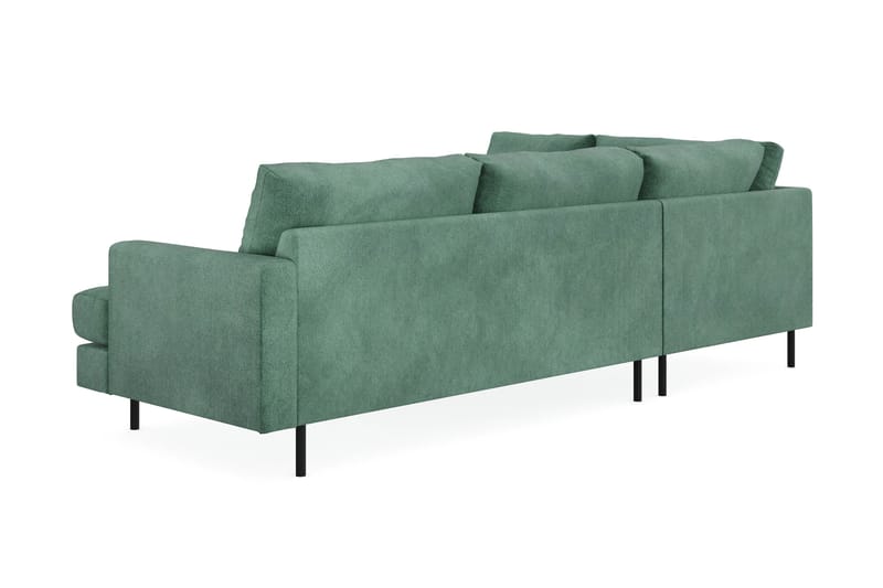 Menard Compact 4-personers Venstrevendt L-formet Chaiselongsofa i Fløjl - Mørkegrøn - Møbler - Sofaer - Sofa med chaiselong