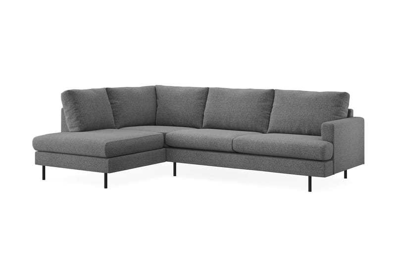 Menard Compact 4-personers Venstrevendt L-formet Chaiselongsofa i Stof - Mørkegrå - Møbler - Sofaer - Sofa med chaiselong