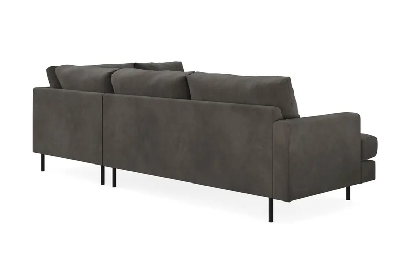Menard Compact 4-personers Højrevendt L-formet Chaiselongsofa i Manchester - Mørkegrå - Møbler - Sofaer - Sofa med chaiselong