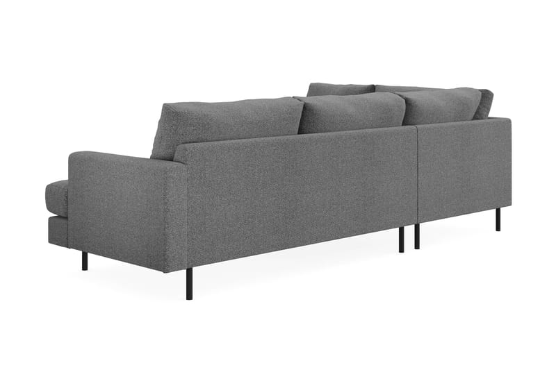 Menard Compact 4-personers Venstrevendt L-formet Chaiselongsofa i Stof - Mørkegrå - Møbler - Sofaer - Sofa med chaiselong