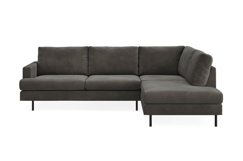 Menard Compact 4-personers Højrevendt L-formet Chaiselongsofa i Manchester - Mørkegrå - Møbler - Sofaer - Sofa med chaiselong