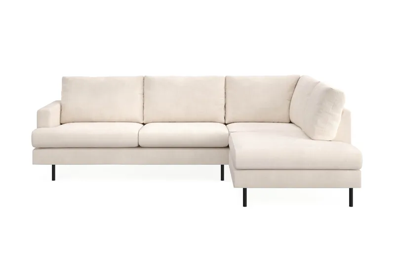 Menard Compact 4-personers Højrevendt L-formet Chaiselongsofa i Manchester - Beige - Møbler - Sofaer - Sofa med chaiselong