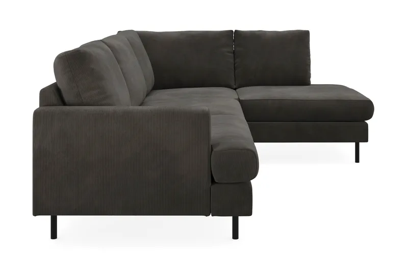 Menard Compact 4-personers Højrevendt L-formet Chaiselongsofa i Manchester - Mørkegrå - Møbler - Sofaer - Sofa med chaiselong