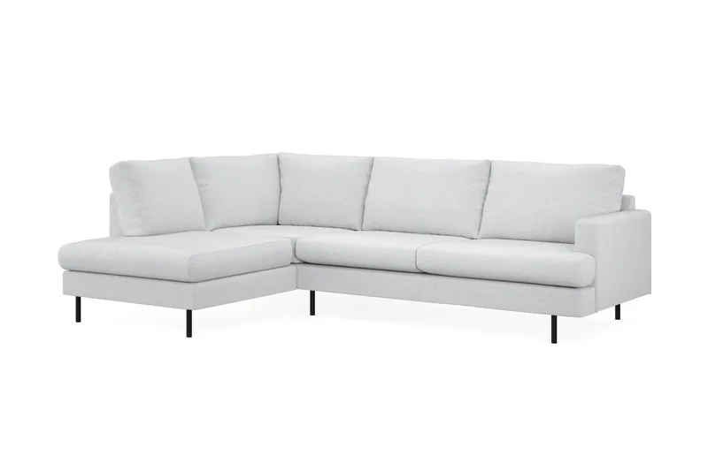 Menard Compact 4-personers Venstrevendt L-formet Chaiselongsofa i Stof - Lysegrå - Møbler - Sofaer - Sofa med chaiselong