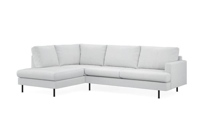 Menard Compact 4-personers Venstrevendt L-formet Chaiselongsofa i Stof - Lysegrå - Møbler - Sofaer - Sofa med chaiselong