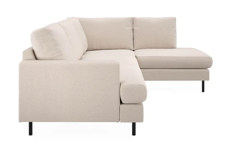 Menard Compact 4-personers Højrevendt L-formet Chaiselongsofa i Stof - Beige - Møbler - Sofaer - Sofa med chaiselong