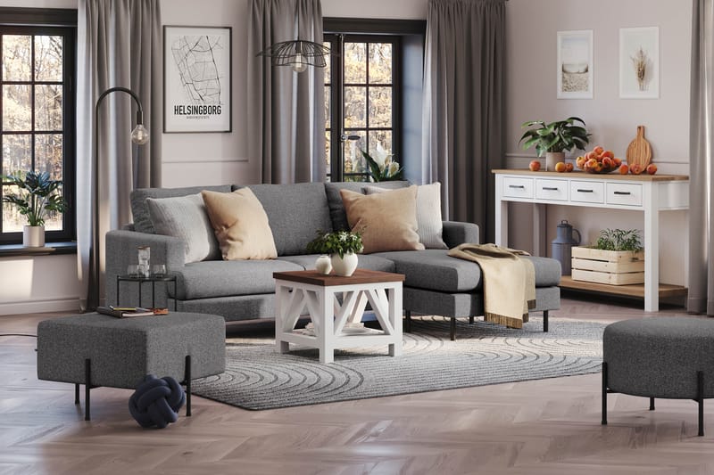 Menard Compact Sofa med Divan 3-personer - Mørkegrå - Møbler - Sofaer - Sofa med chaiselong