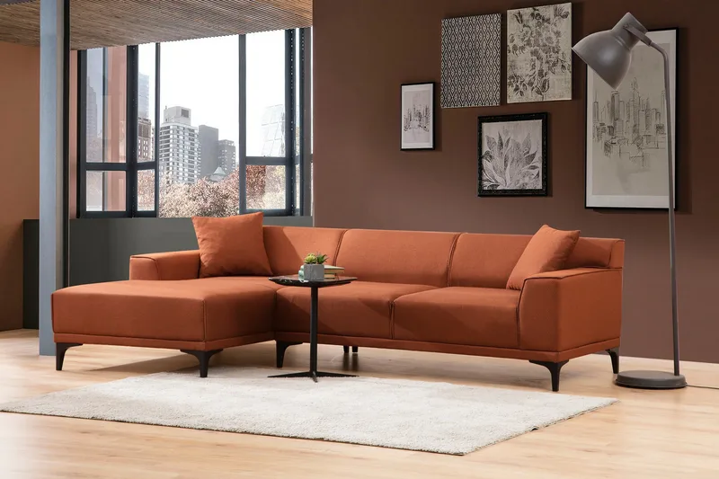 Mississauga Chaiselongsofa 3-personers - Orange - Møbler - Sofaer - Sofa med chaiselong - 3 personers sofa med chaiselong