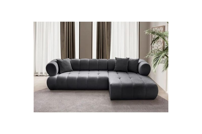 Mississauga Sofa med divan 3-personers - Mørkegrå - Møbler - Sofaer - Sofa med chaiselong