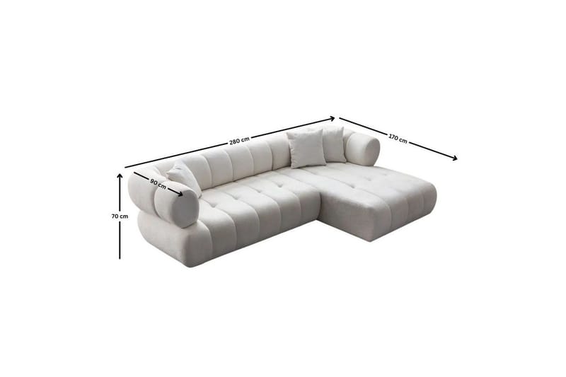 Mississauga Sofa med divan 3-personers - Hvid - Møbler - Sofaer - Sofa med chaiselong