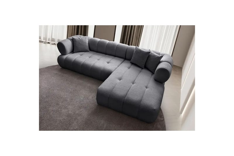 Mississauga Sofa med divan 3-personers - Mørkegrå - Møbler - Sofaer - Sofa med chaiselong