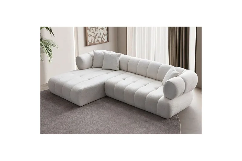 Mississauga Sofa med divan 3-personers - Hvid - Møbler - Sofaer - Sofa med chaiselong