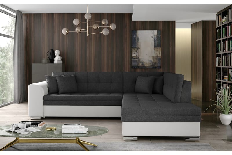 Moclino Sofa med Chaiselong Højre - Grå/Hvid - Møbler - Sofaer - Sofa med chaiselong
