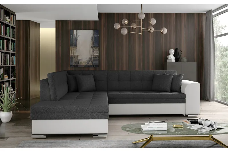 Moclino Sofa med Chaiselong Venstre, Grå/Hvid