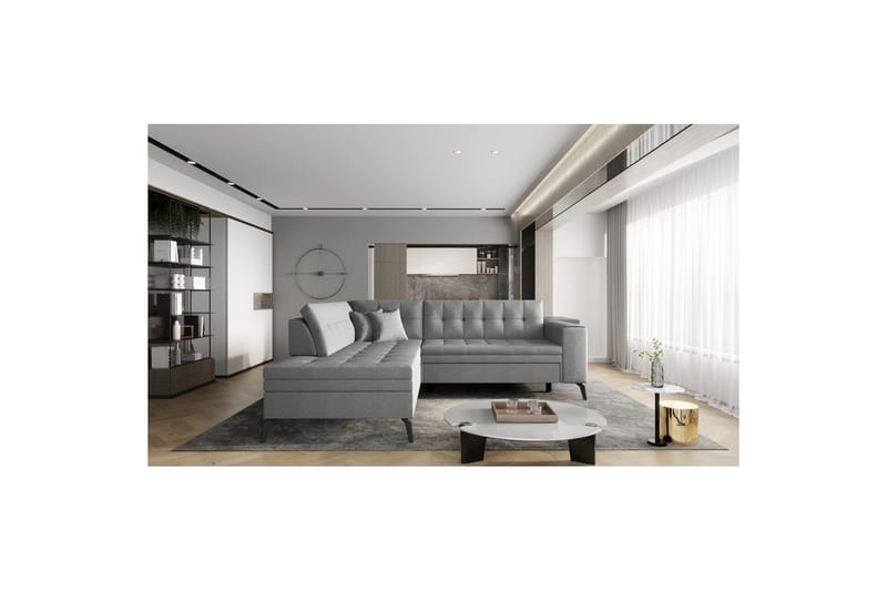 Modulsofa Eltap Lanvin 260x210x93 cm - Flores 4, Lys Grå, Venstre - Møbler - Sofaer - Sofa med chaiselong