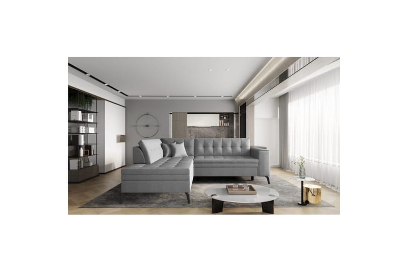 Modulsofa Eltap Lanvin 260x210x93 cm, Flores 4, Lys Grå, Venstre