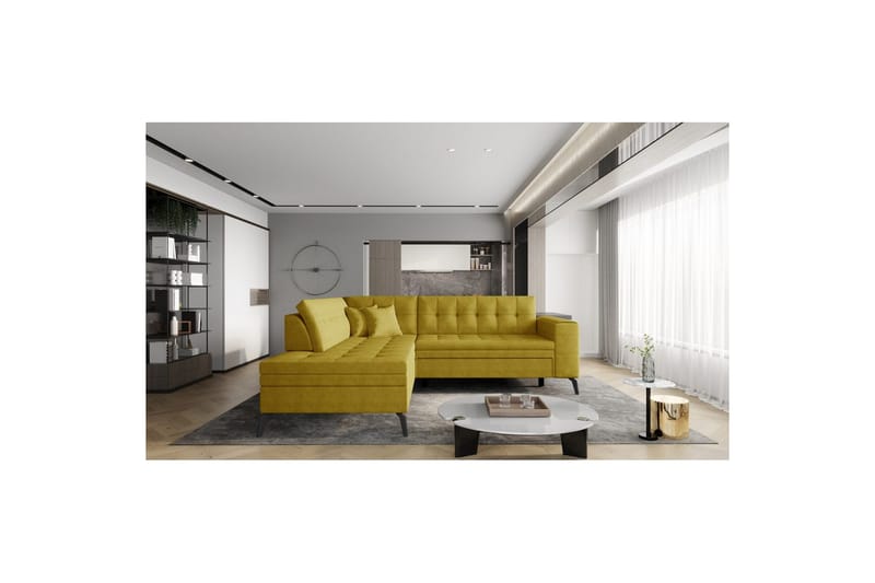 Modulsofa Eltap Lanvin 260x210x93 cm - Gojo 45, Gul, Venstre - Møbler - Sofaer - Sofa med chaiselong