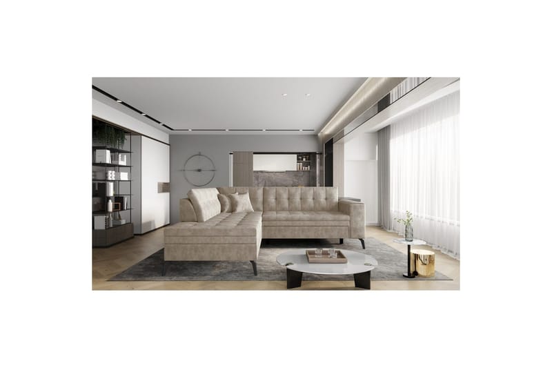 Modulsofa Eltap Lanvin 260x210x93 cm - Leve 18, Beige, Venstre - Møbler - Sofaer - Sofa med chaiselong