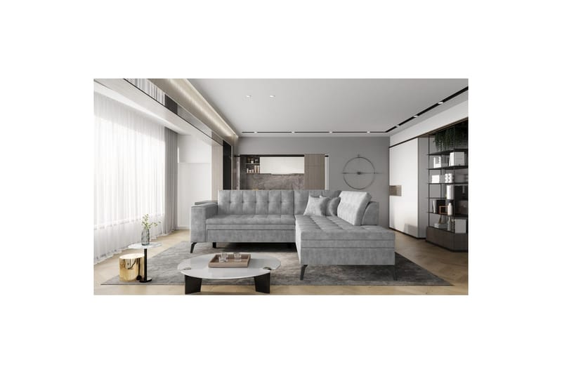 Modulsofa Eltap Lanvin 260x210x93 cm - Leve 4, Grå, Højre - Møbler - Sofaer - Sofa med chaiselong