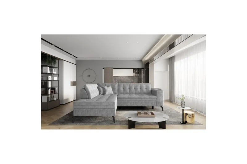 Modulsofa Eltap Lanvin 260x210x93 cm - Leve 4, Grå, Venstre - Møbler - Sofaer - Sofa med chaiselong