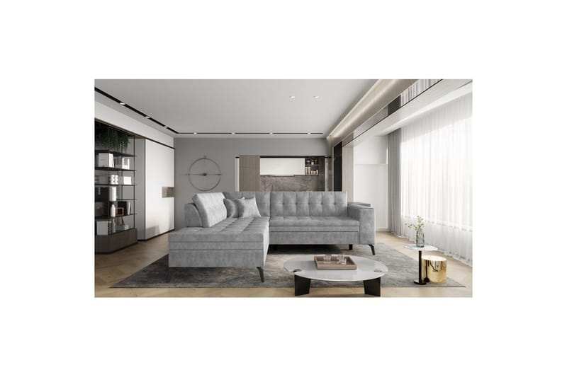 Modulsofa Eltap Lanvin 260x210x93 cm - Leve 4, Grå, Venstre - Møbler - Sofaer - Sofa med chaiselong