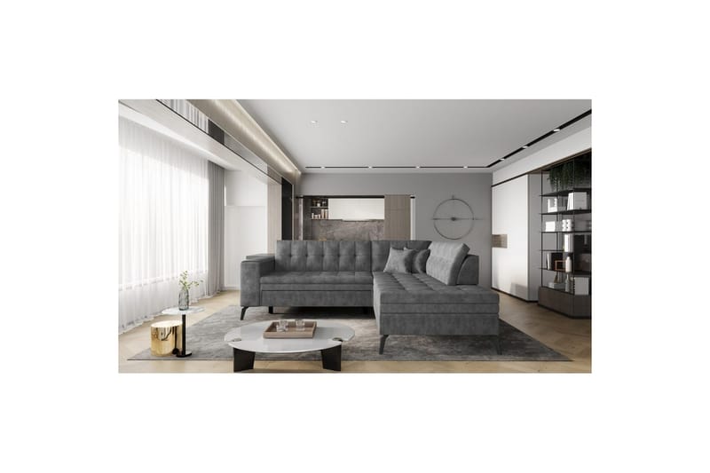 Modulsofa Eltap Lanvin 260x210x93 cm - Leve 6, Mørkegrå, Højre - Møbler - Sofaer - Sofa med chaiselong
