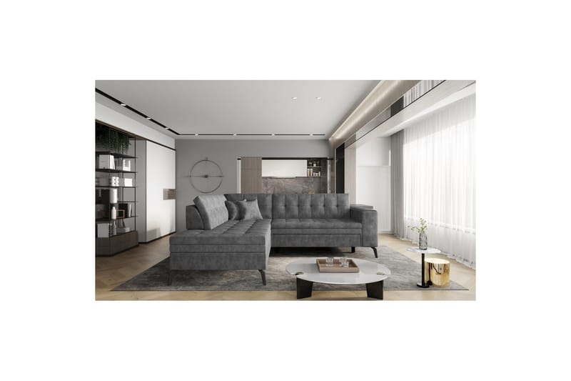 Modulsofa Eltap Lanvin 260x210x93 cm - Leve 6, Mørkegrå, Venstre - Møbler - Sofaer - Sofa med chaiselong