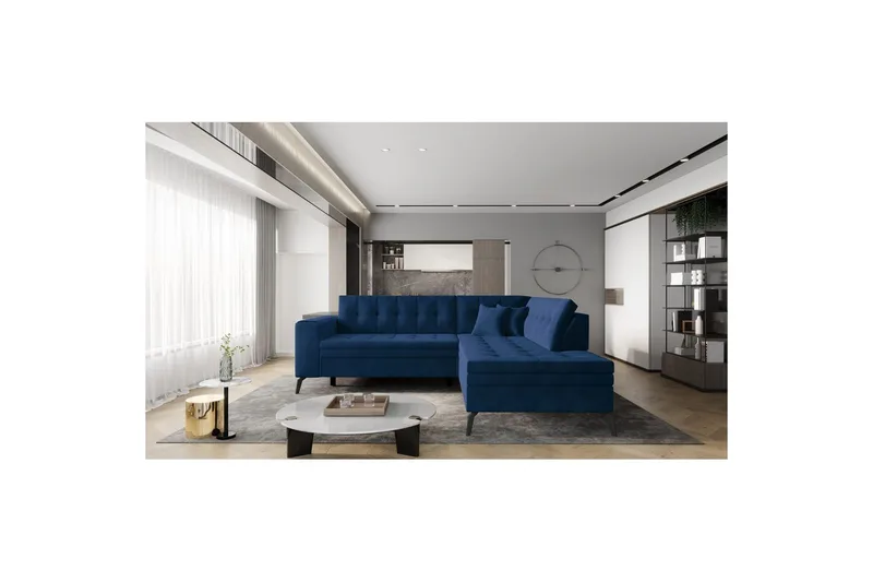 Modulsofa Eltap Lanvin 260x210x93 cm - Lukso 40, Mørk Blå, Højre - Møbler - Sofaer - Sofa med chaiselong
