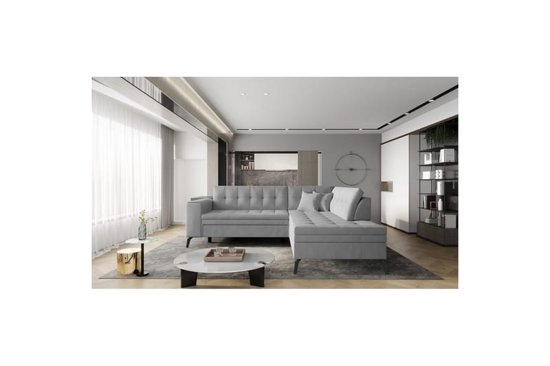 Modulsofa Eltap Lanvin 260x210x93 cm - Nube 3, Lysegrå, Højre - Møbler - Sofaer - Sofa med chaiselong