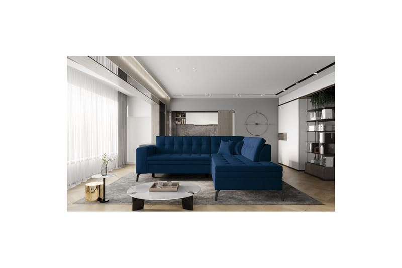 Modulsofa Eltap Lanvin 260x210x93 cm - Nube 40, Blå, Højre - Møbler - Sofaer - Sofa med chaiselong