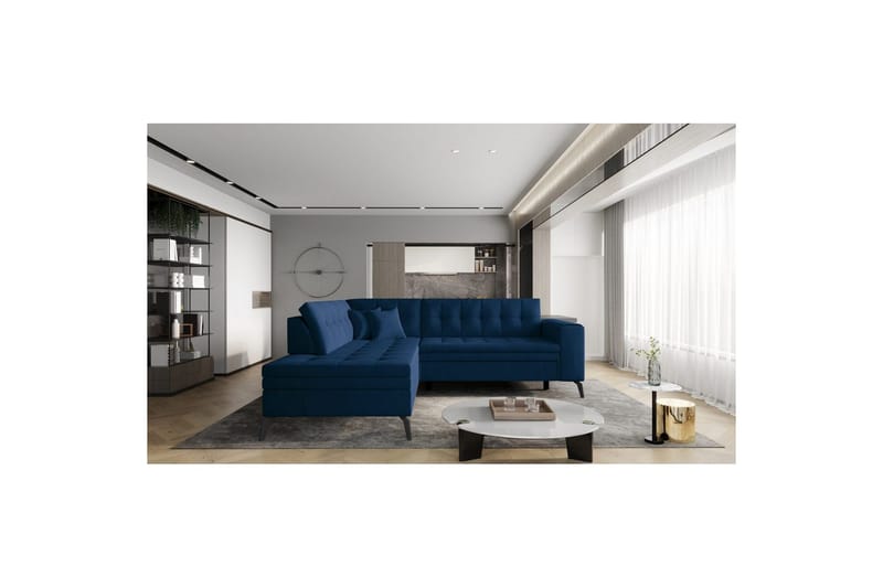 Modulsofa Eltap Lanvin 260x210x93 cm - Nube 40, Blå, Venstre - Møbler - Sofaer - Sofa med chaiselong