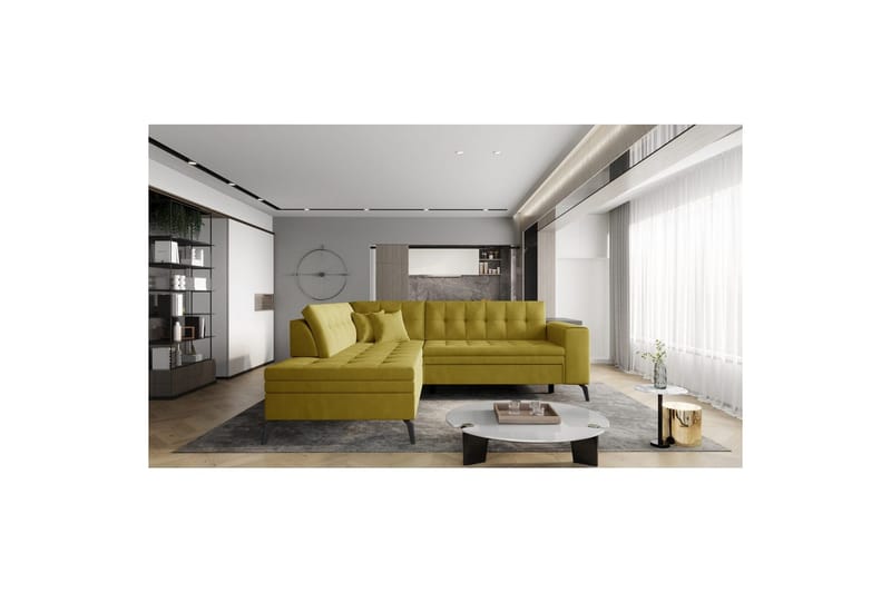 Modulsofa Eltap Lanvin 260x210x93 cm - Nube 45, Gul, Venstre - Møbler - Sofaer - Sofa med chaiselong