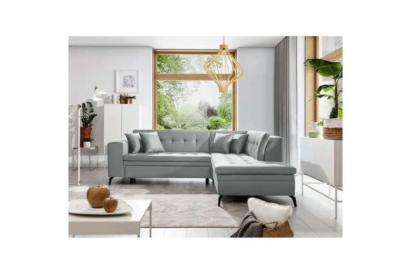 Modulsofa Eltap Lanvin 260x210x93 cm - Savoi 100, Grå, Højre - Møbler - Sofaer - Sofa med chaiselong