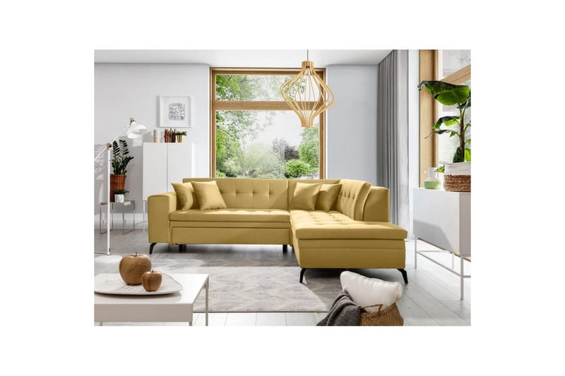 Modulsofa Eltap Lanvin 260x210x93 cm - Savoi 45, Gul, Højre - Møbler - Sofaer - Sofa med chaiselong