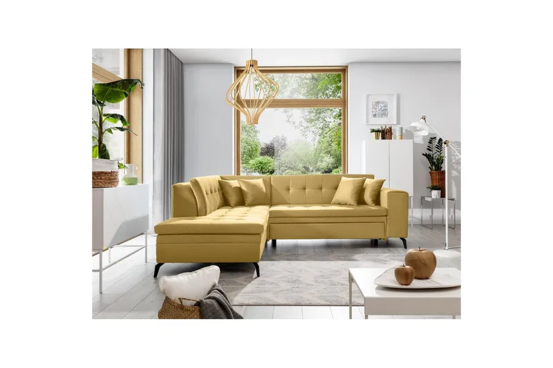 Modulsofa Eltap Lanvin 260x210x93 cm - Savoi 45, Gul, Venstre - Møbler - Sofaer - Sofa med chaiselong