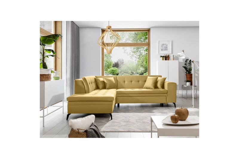 Modulsofa Eltap Lanvin 260x210x93 cm - Savoi 45, Gul, Venstre - Møbler - Sofaer - Sofa med chaiselong
