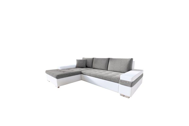 Naoma Sofa med Divan 3-seter, Hvid/Lys grå