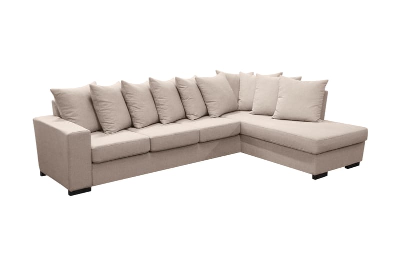 Nebraska Chaiselongsofa 4-pers Højre Løse Puder - Beige - Sofa med chaiselong - 4 personers sofa med chaiselong