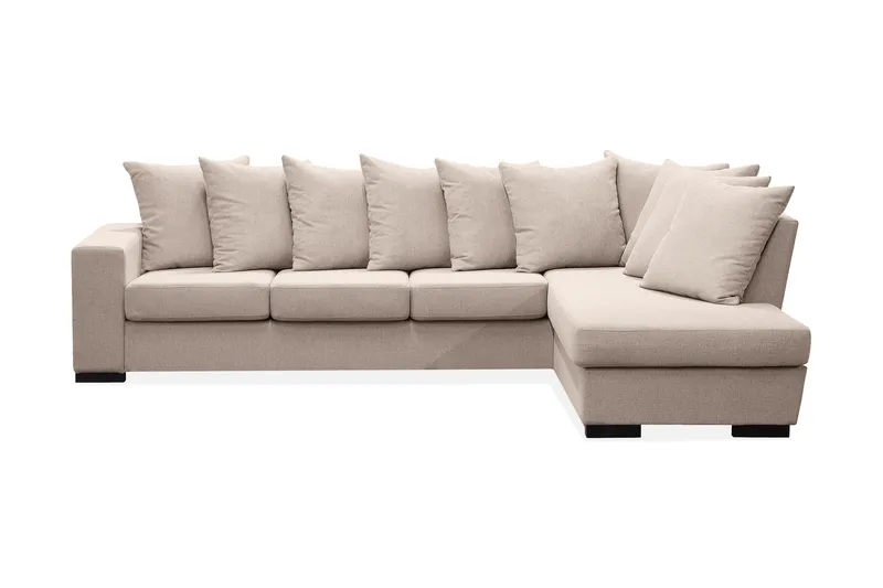 Nebraska Chaiselongsofa 4-pers Højre Løse Puder - Beige - Møbler - Sofaer - Sofa med chaiselong