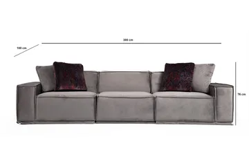 Nightcap Sofa m. Chaiselong 3-Pers. - Grå - Møbler - Sofaer - 3 personers sofa