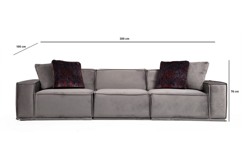 Nightcap Sofa m. Chaiselong 3-Pers. - Grå - Møbler - Sofaer - 3 personers sofa