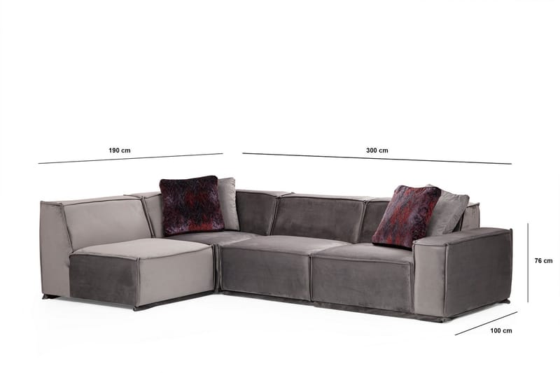 Nightcap Sofa m. Chaiselong 4-Pers. - Grå - Møbler - Sofaer - Hjørnesofa