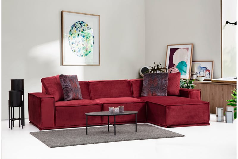 Nightcap Sofa m. Chaiselong 4-Pers. - Burgundy - Møbler - Sofaer - Sofa med chaiselong