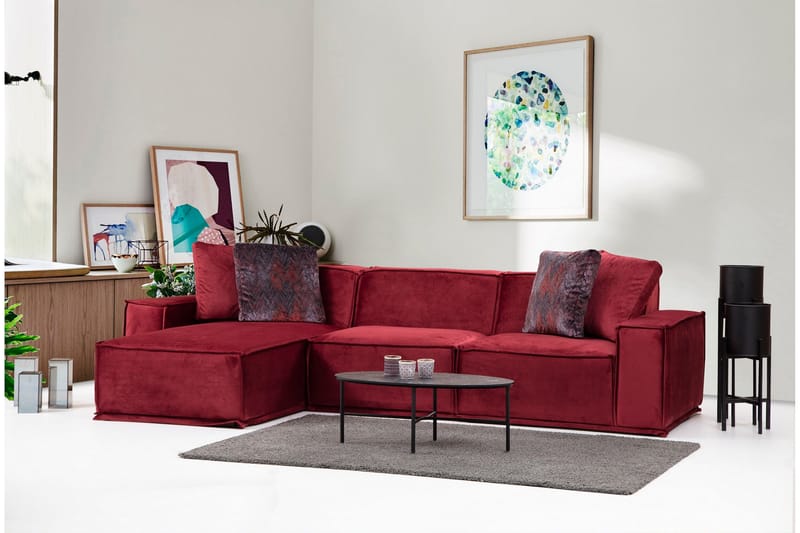 Nightcap Sofa m. Chaiselong 4-Pers. - Burgundy - Møbler - Sofaer - Sofa med chaiselong