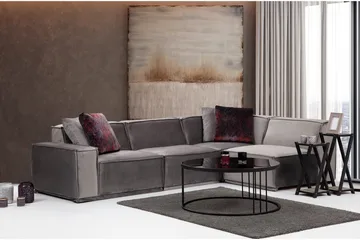 Nightcap Sofa m. Chaiselong 4-Pers. - Grå - Møbler - Sofaer - Modulsofaer - Komplet modulsofa