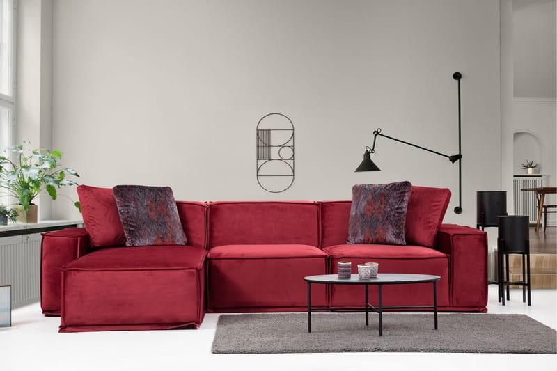 Nightcap Sofa m. Chaiselong 4-Pers. - Burgundy - Møbler - Sofaer - Sofa med chaiselong