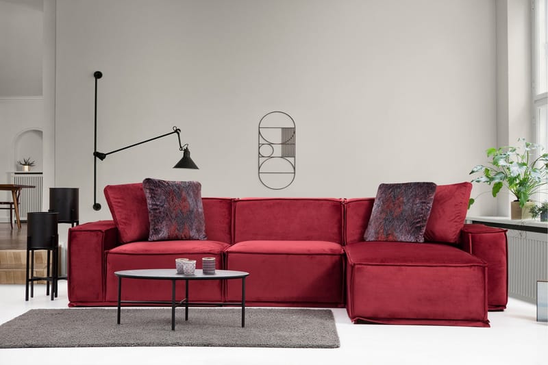 Nightcap Sofa m. Chaiselong 4-Pers. - Burgundy - Møbler - Sofaer - Sofa med chaiselong