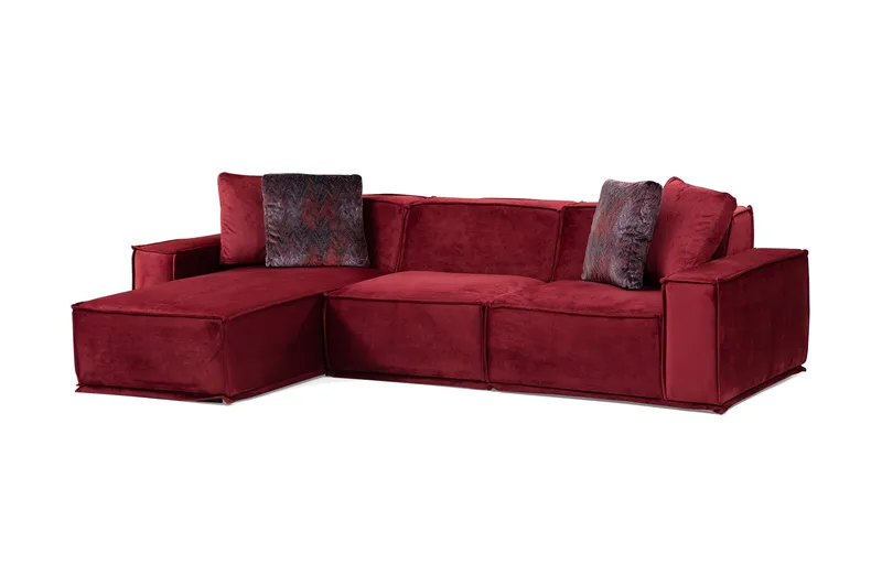Nightcap Sofa m. Chaiselong 4-Pers., Burgundy