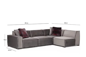 Nightcap Sofa m. Chaiselong 4-Pers. - Grå - Møbler - Sofaer - Modulsofaer - Komplet modulsofa