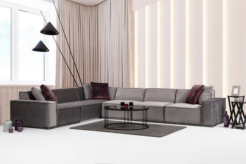 Nightcap Sofa m. Chaiselong 6-Pers. - Grå - Møbler - Sofaer - Hjørnesofa